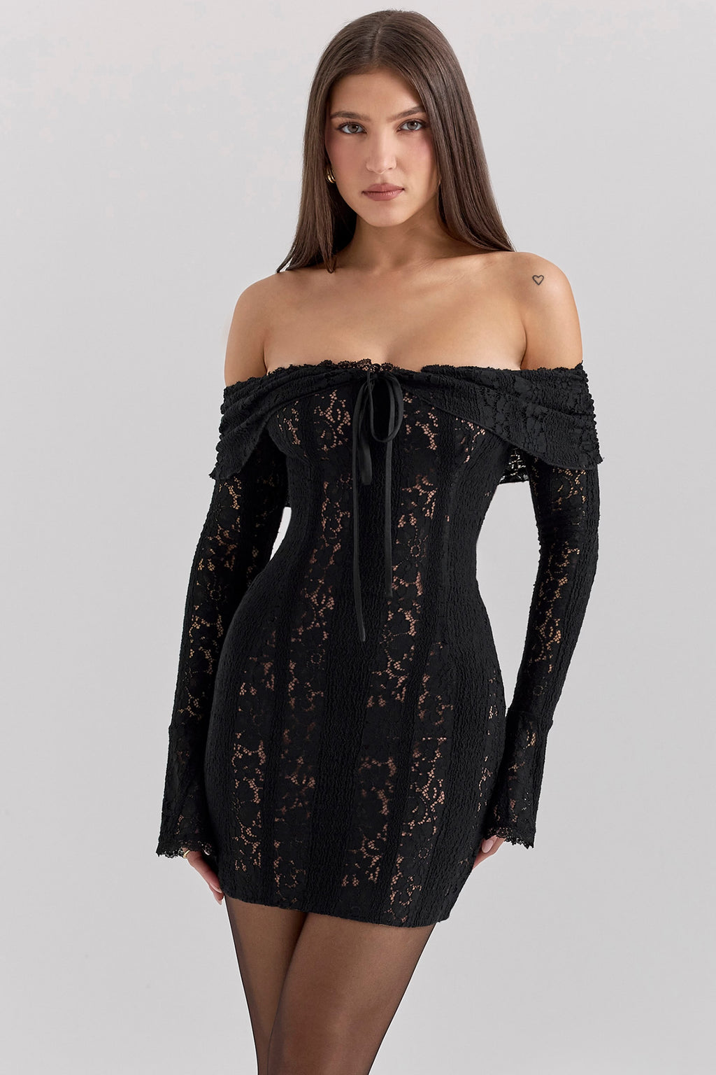 Midnight Lace Temptation Mini Dress