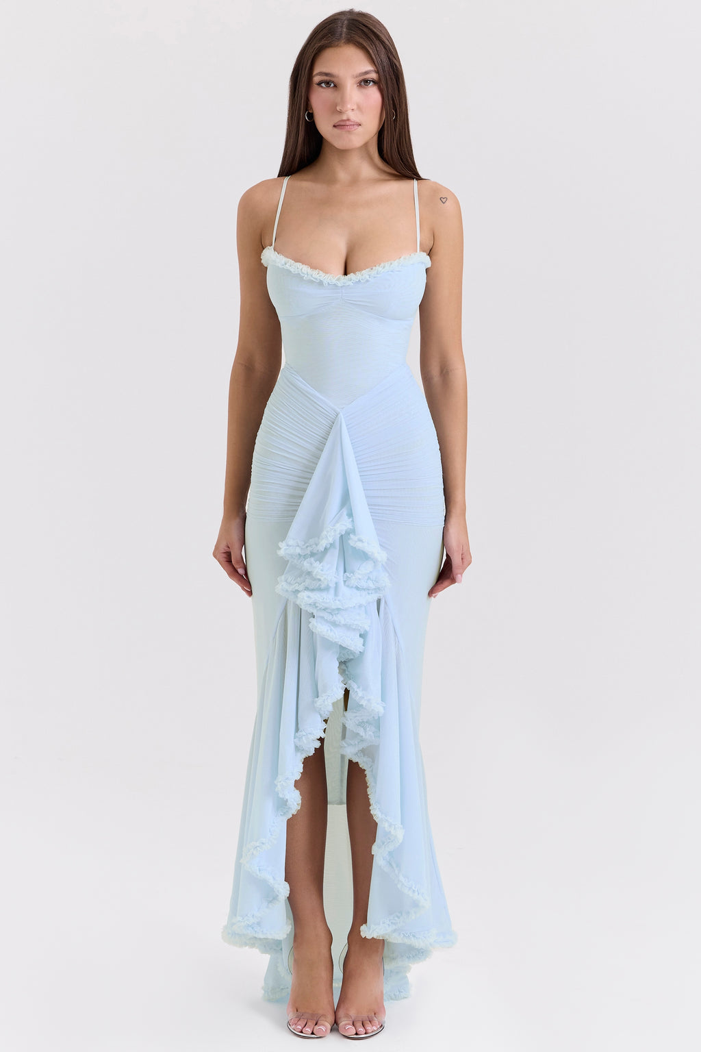 Powder Blue Ruffle Dream Maxi Dress