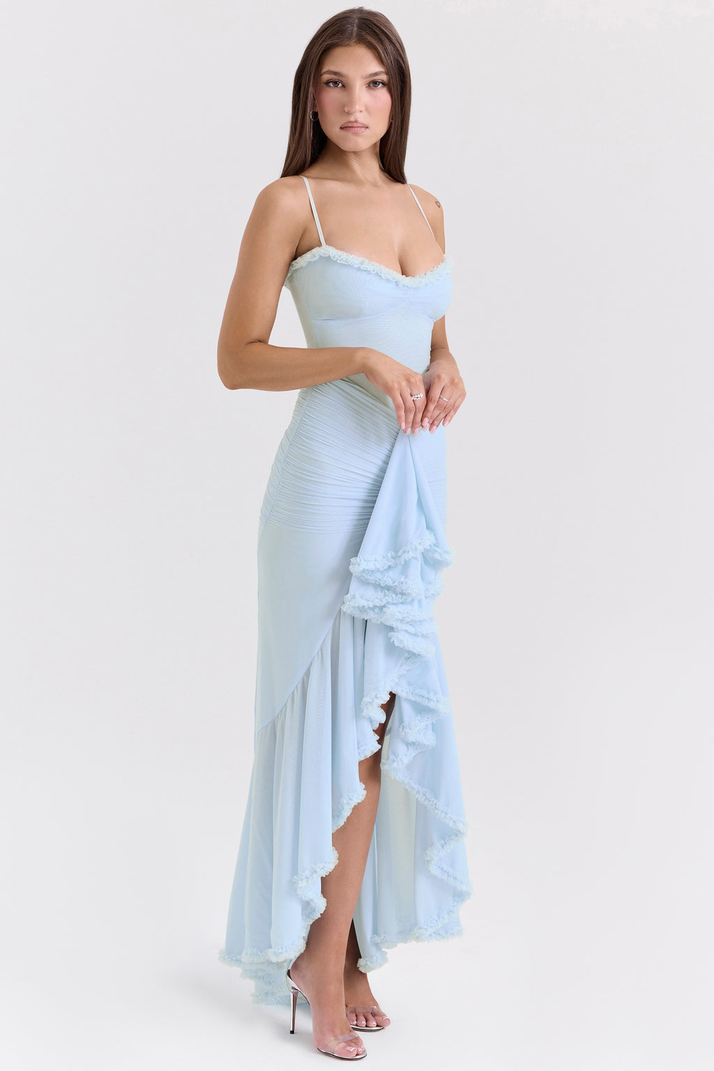 Powder Blue Ruffle Dream Maxi Dress