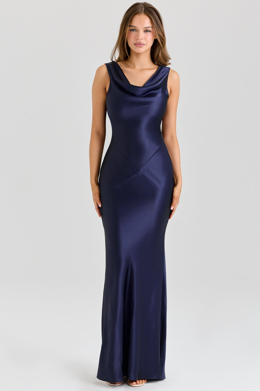 Midnight Luxe Backless Satin Gown