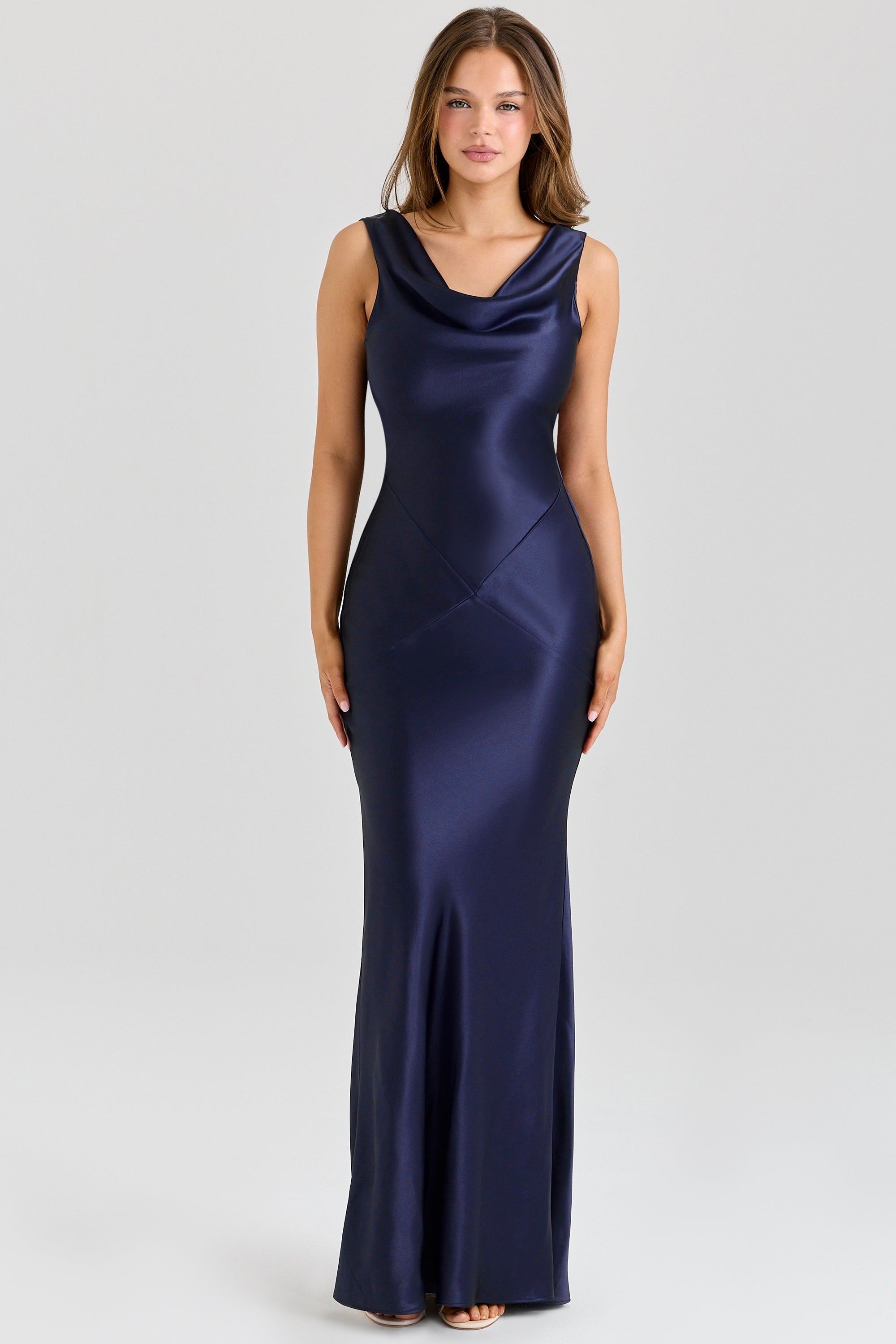 Midnight Luxe Backless Satin Gown