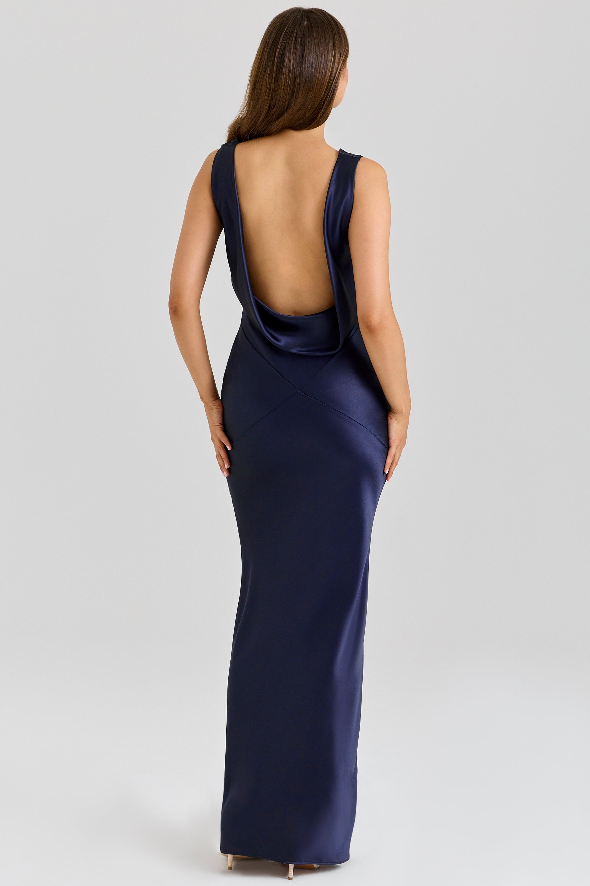 Midnight Luxe Backless Satin Gown