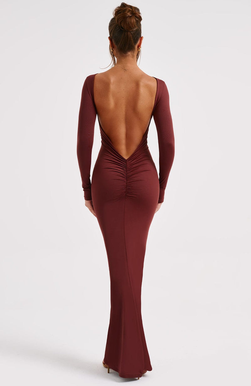 Burgundy Siren Long Sleeve Gown