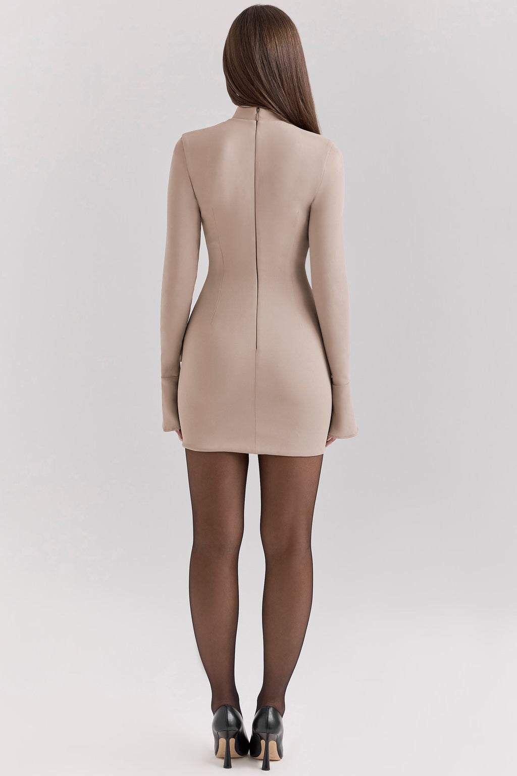 Sleek Elegance Nude Mini Dress