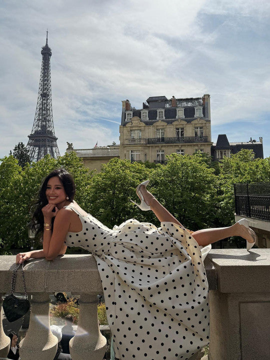 Riviera Charm Polka Dot Maxi Dress