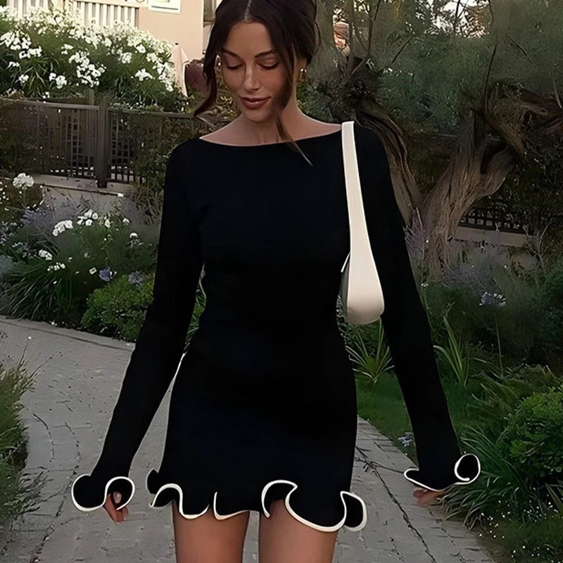 Cannes Long-Sleeve Mini Dress