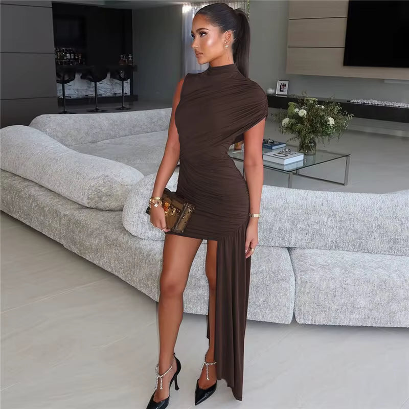 The Selene Draped Mini Dress